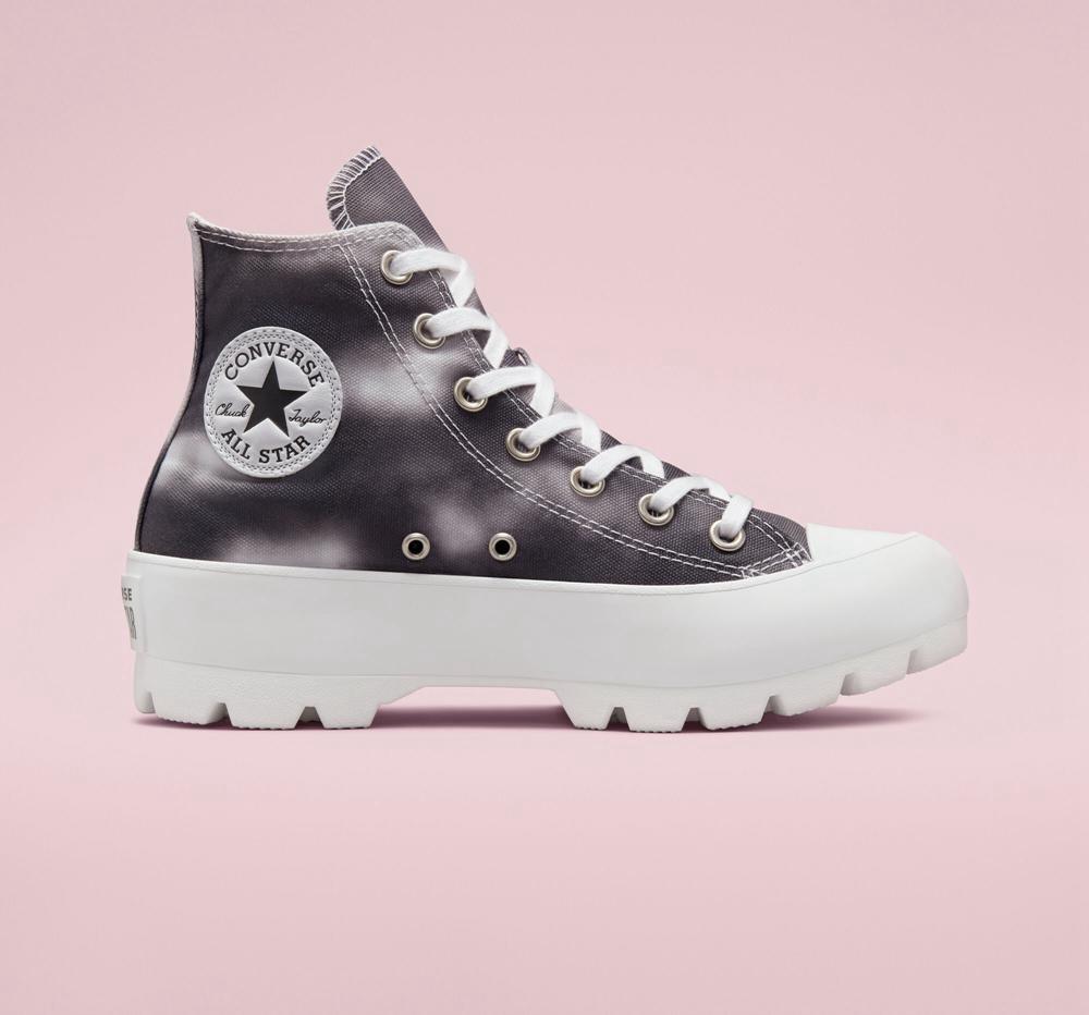 Black Storm Wind / White / Storm Wind Converse Muted Cloud Wash Lugged Chuck Taylor All Star High Top Women's Platform Shoes US | 27059-CHDK