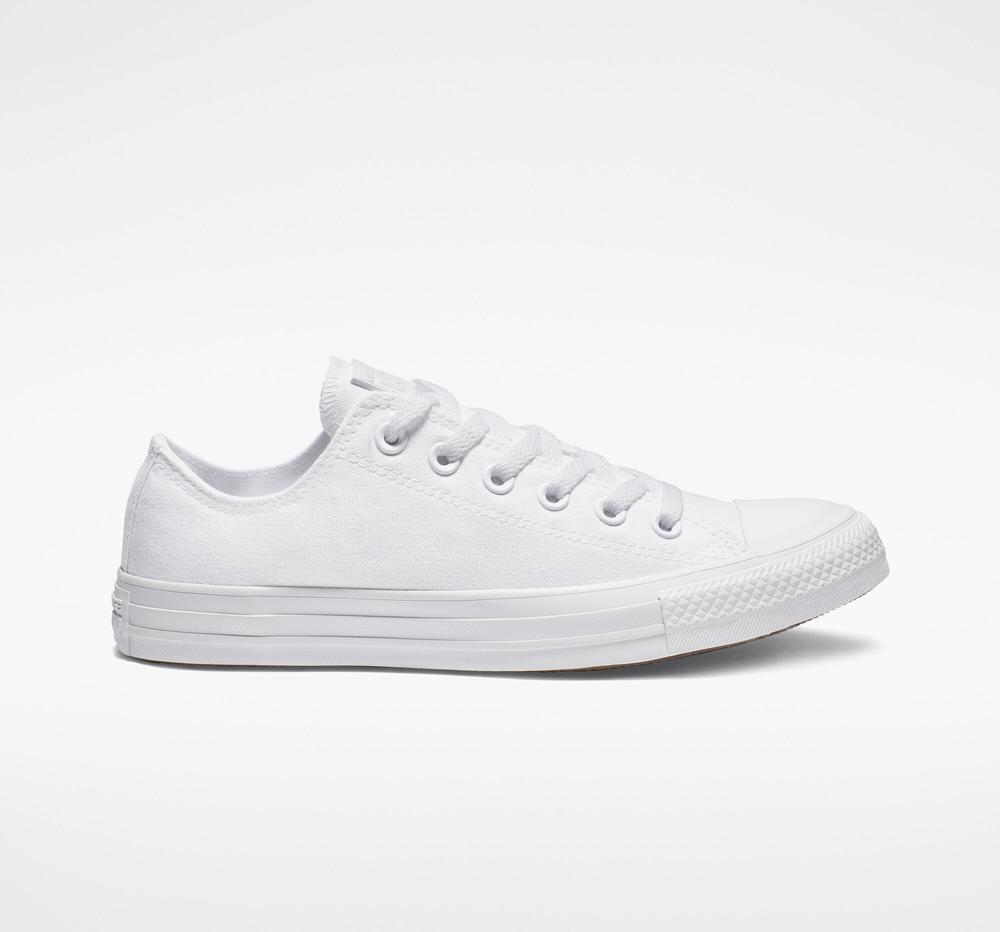 White Monochrome Converse Chuck Taylor All Star Classic Unisex Women's Low Tops US | 93754-YIEO