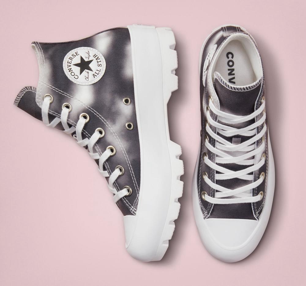 Black Storm Wind / White / Storm Wind Converse Muted Cloud Wash Lugged Chuck Taylor All Star High Top Women's Platform Shoes  US |  27059-CHDK