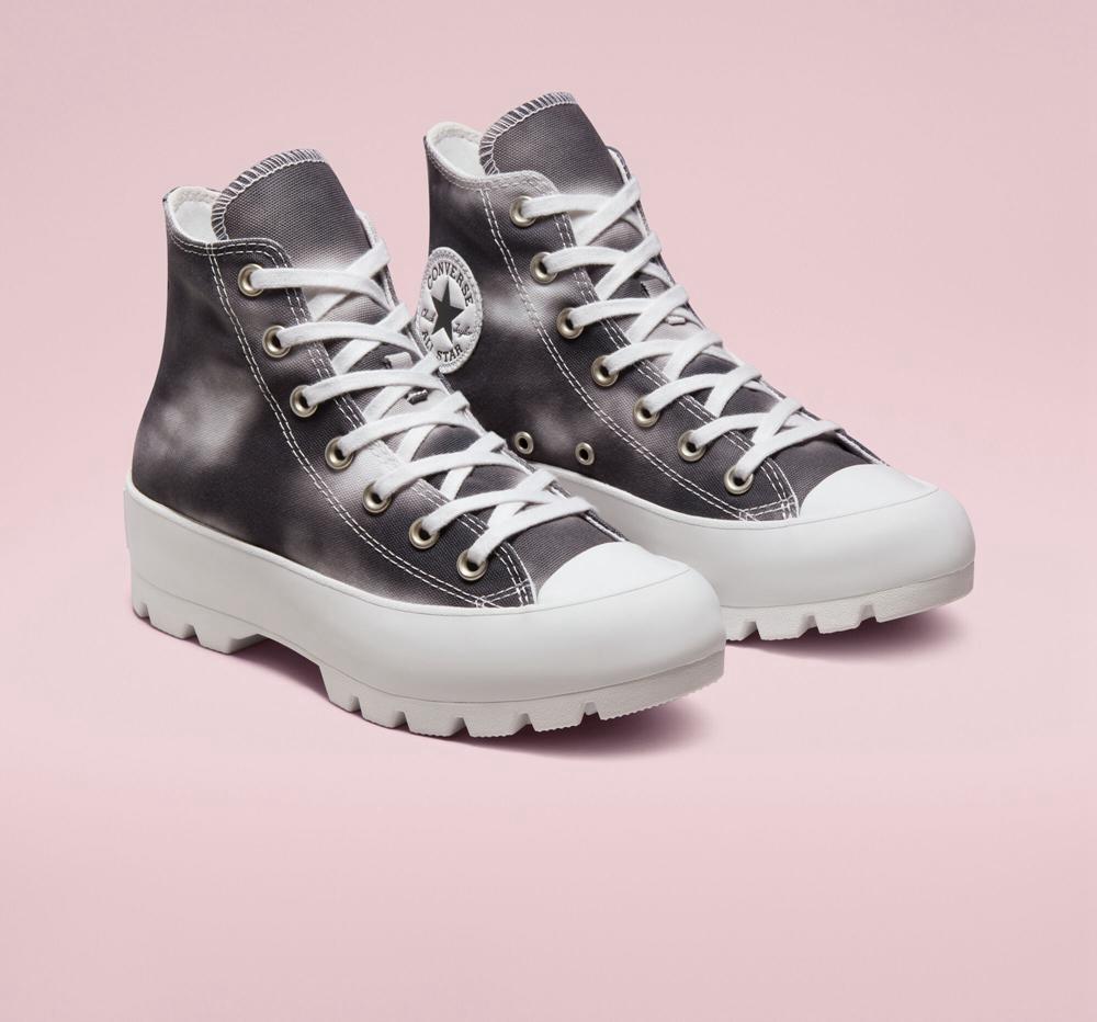 Black Storm Wind / White / Storm Wind Converse Muted Cloud Wash Lugged Chuck Taylor All Star High Top Women's Platform Shoes  US |  27059-CHDK