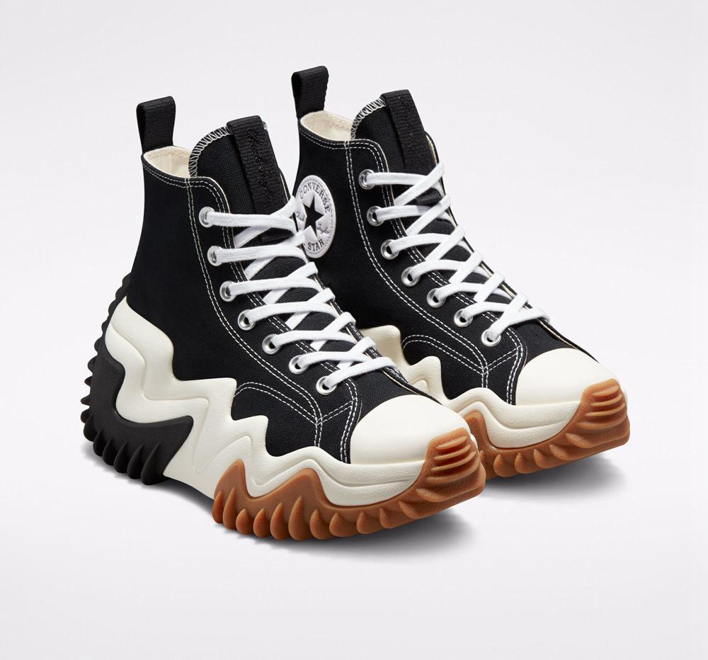 Black / White / Gum Honey Converse Run Star Motion Cx Unisex High Top Women's Platform Shoes  US |  69083-CMWU